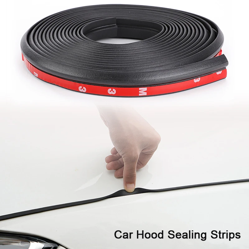 

Car Hood Sealing Strip 4m Universal Auto Rubber Seal Strip for Engine Covers Seals Trim Sealant Waterproof Auto Accessories