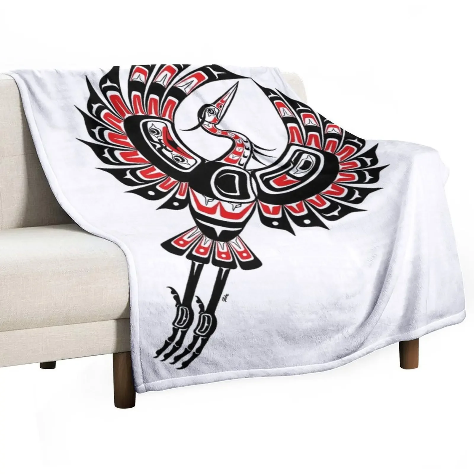 Стилизованное одеяло Heron In Flight стильное в стиле Tlingit дизайнерские мягкие одеяла
