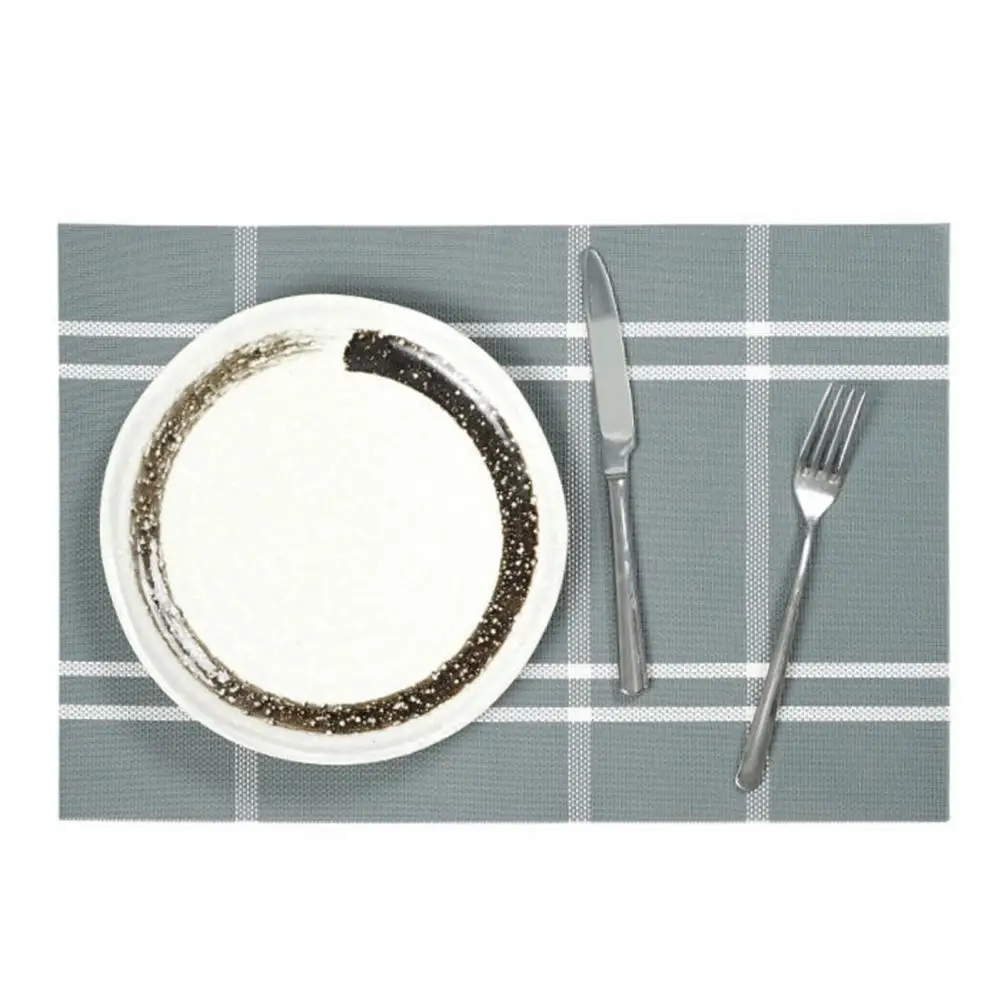 

Pvc Placemat Waterproof Plaid Placemat Non-slip Heat-resistant Dining Table Protection Pad Modern Kitchen Supplies Dining Table