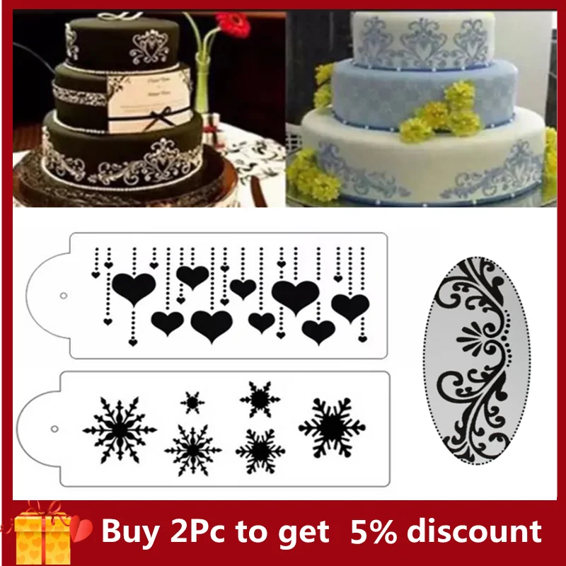 

Multi-Pattern Cake Stencil Damask Lace Border Cake Side Cupcake Stencil Sugarcraft Decoration Mould For Bakeware Accessories