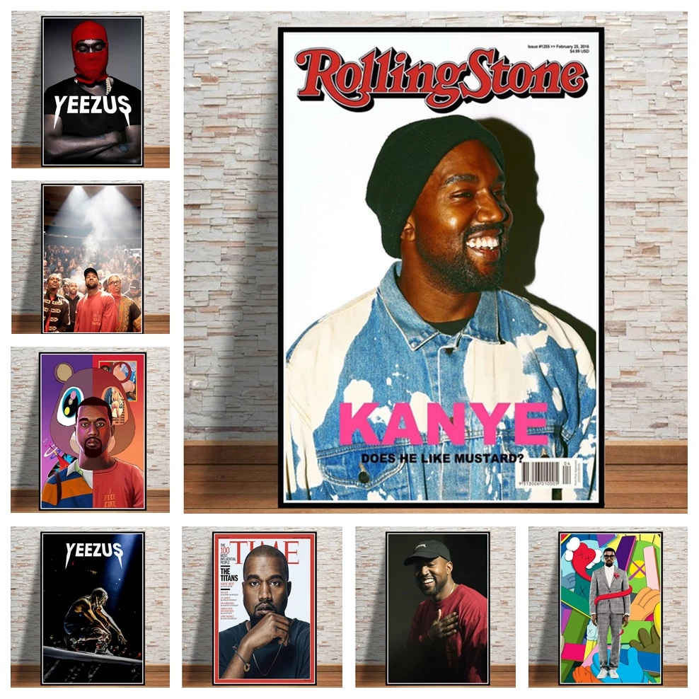 

Альбомная живопись Rapper Kanye West Music Star, искусство, домашний декор, картина для бара, кафе для комнаты, гостиной, Настенный декор, качественный холщовый постер
