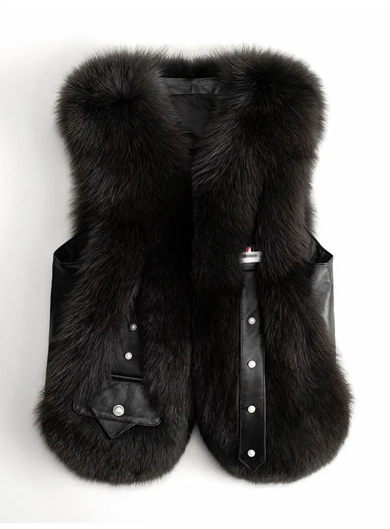 

Весенне-осенний модный новый жилет из лисьего волоса, повседневная майка, короткая женская майка s2023