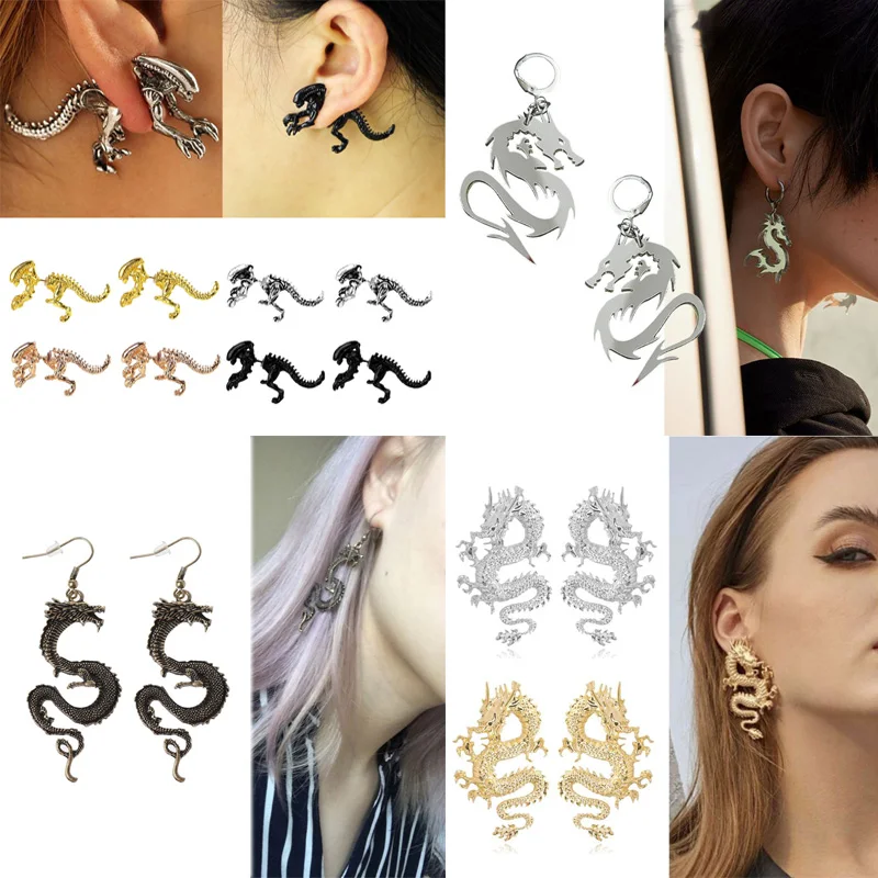 Винтажные бронзовые серьги Firery с крючком дракона серьги-подвески тотема