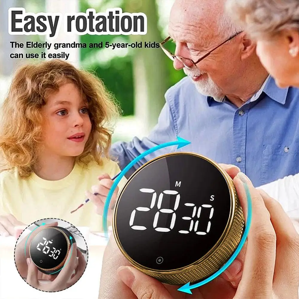 

Led Mute Stopwatch Alarm Clock Beauty Movement Reminder Self Regulating Rotary Timer Self Regulated Magnetic Suction Timer 2023