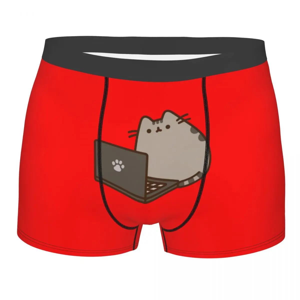 Рабочее жесткое нижнее белье с изображением кота на заказ мужские дышащие