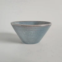 retro hand style blue and black snowflake point ceramic hat small bowl japanese tableware household japanese rice bowl