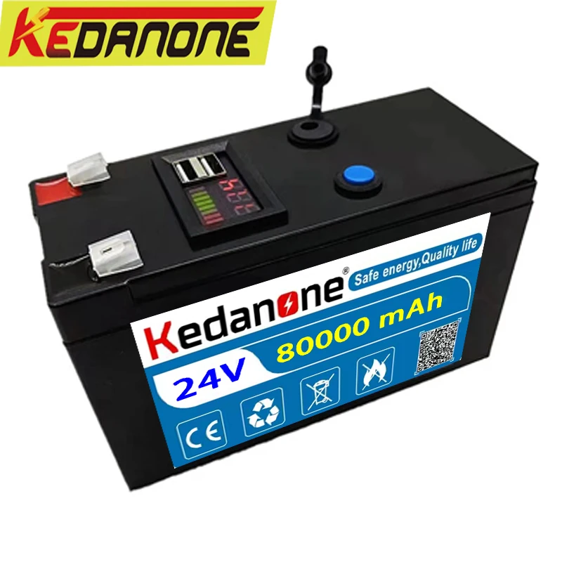 

New 24V 40-140mAh Portable Rechargeable 18650 Battery Built-in 5V 2.1A USB Level Display Charging Port, +25.2V Charger
