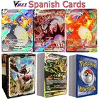 60-120 шт. испанские карты Pokemon Vmax EX Испания покромон Пикачу Мега дисплей сияющая карта детская игра бирка боевая команда игрушка для детей