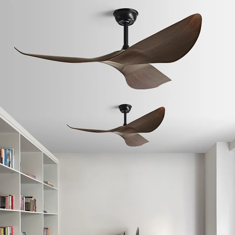 

52 Inch Black Ceiling Fan Living Room Restaurant Americans Modern Office Without Light DC Remote control Electric Fan 110V 220V