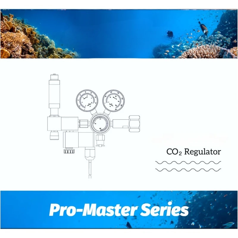 Двухступенчатый регулятор Co2 интегрированный счетчик пузырей серии Pro-Master и