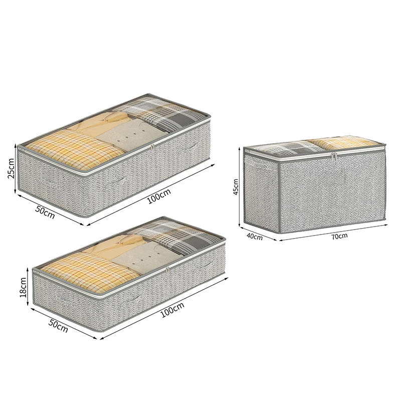 Складная коробка для хранения одежды нетканый органайзер под кроватью одеял