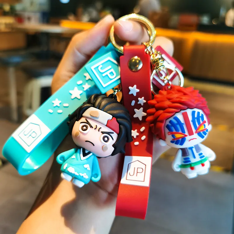 

Anime Demon Slayer Kimetsu No Yaiba Figure Kamado Tanjirou Action Figure Agatsuma Zenitsu Nezuko PVC Toys Key Chain Party Gifts