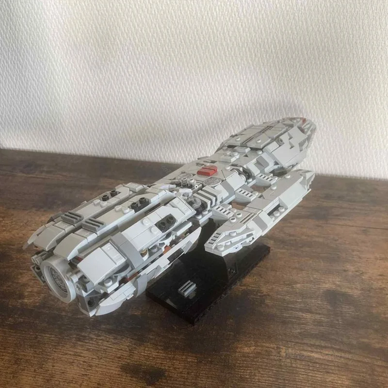 Фото Модель линкора MOC Space War 2004, Battlestar Pegasus, космический корабль, строительные блоки, модель DIY, набор кирпичей для сборки, игрушки, подарки для детей №3