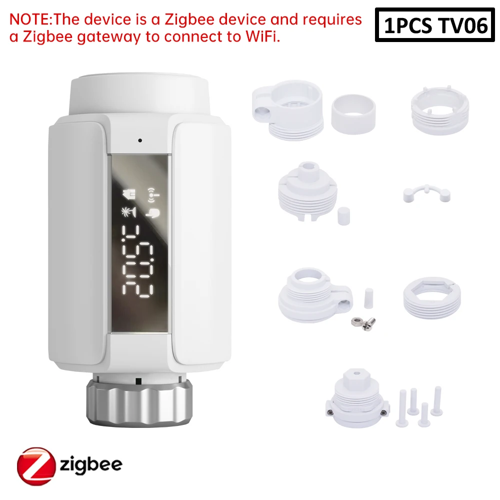 

WIFI и Zigbee Термостатический радиаторный клапан Умный привод радиатора TRV Контроллер температуры Голосовое управление через Tuya Zigbee2MQTT