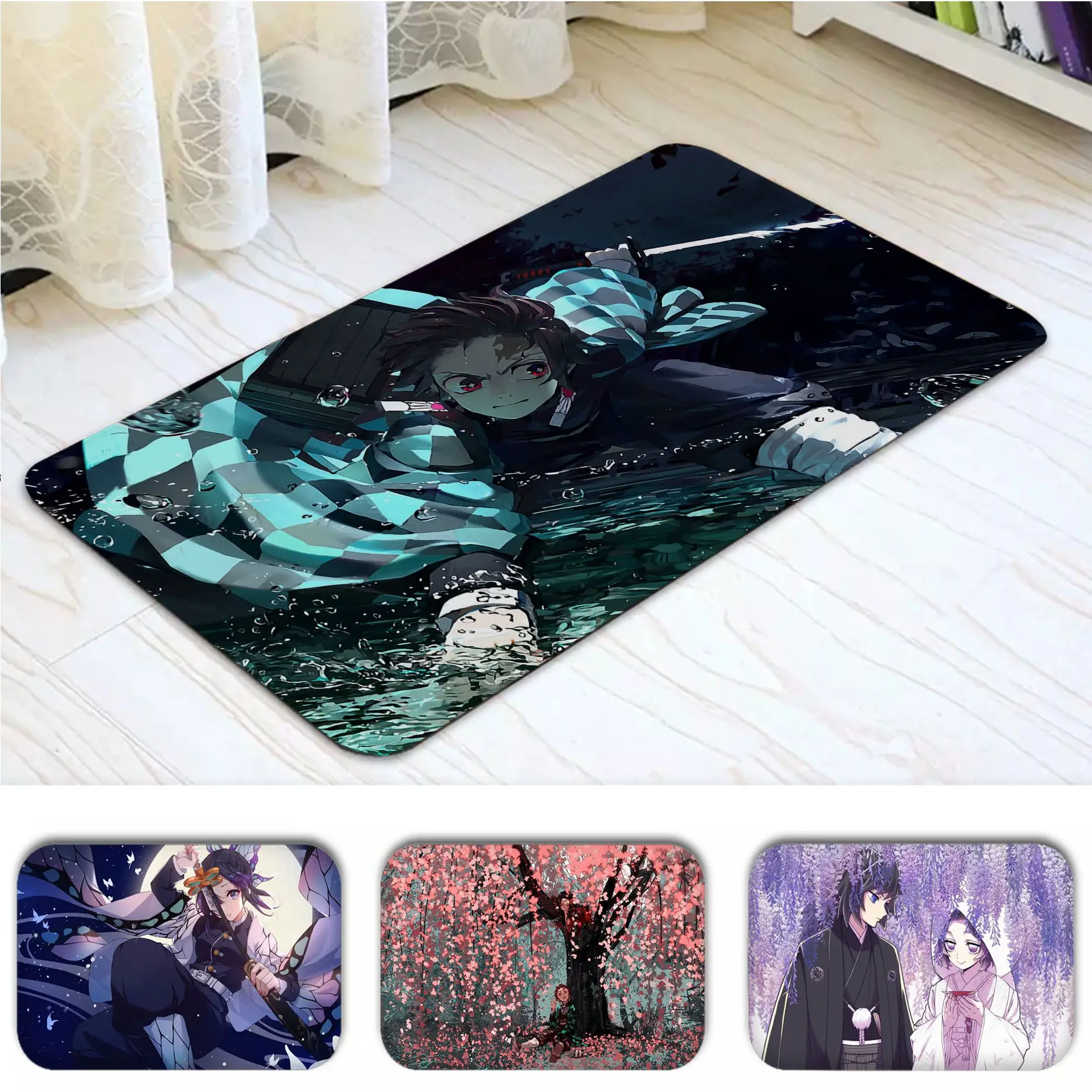 

Demon Slayer Bathroom Mat Kids Room Bedroom Decoration Balcony Anti-Slip Doormat Living Room Hotel Decor Mat