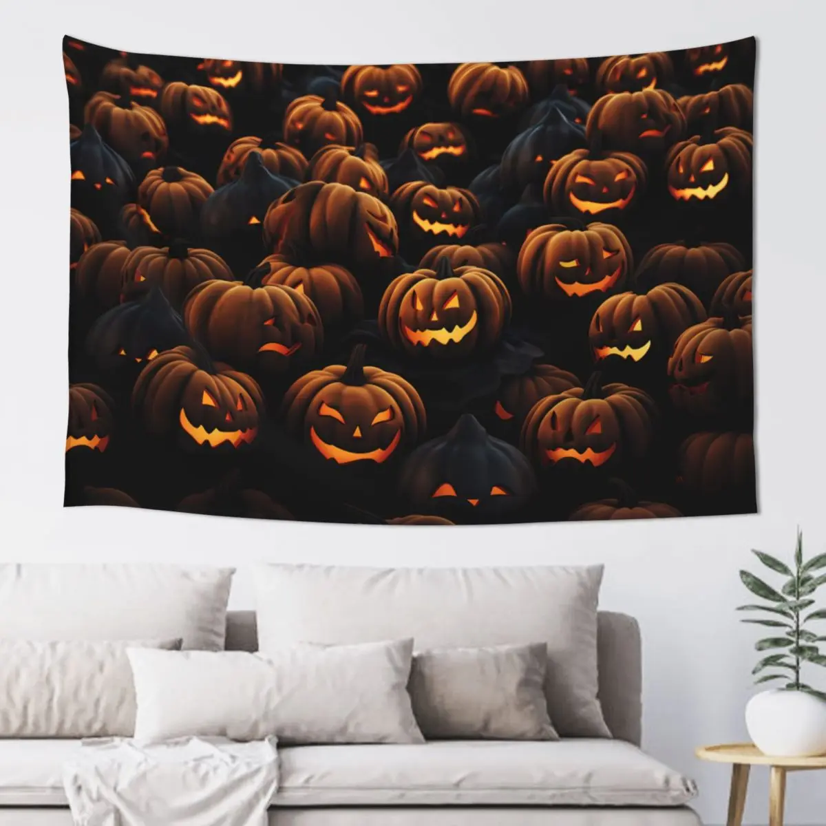 

Halloween Pumpkin Tapestry Wall Hanging Aesthetic Room Decor Artwork Landscape Tapestry Bedroom Decoration 60x40in