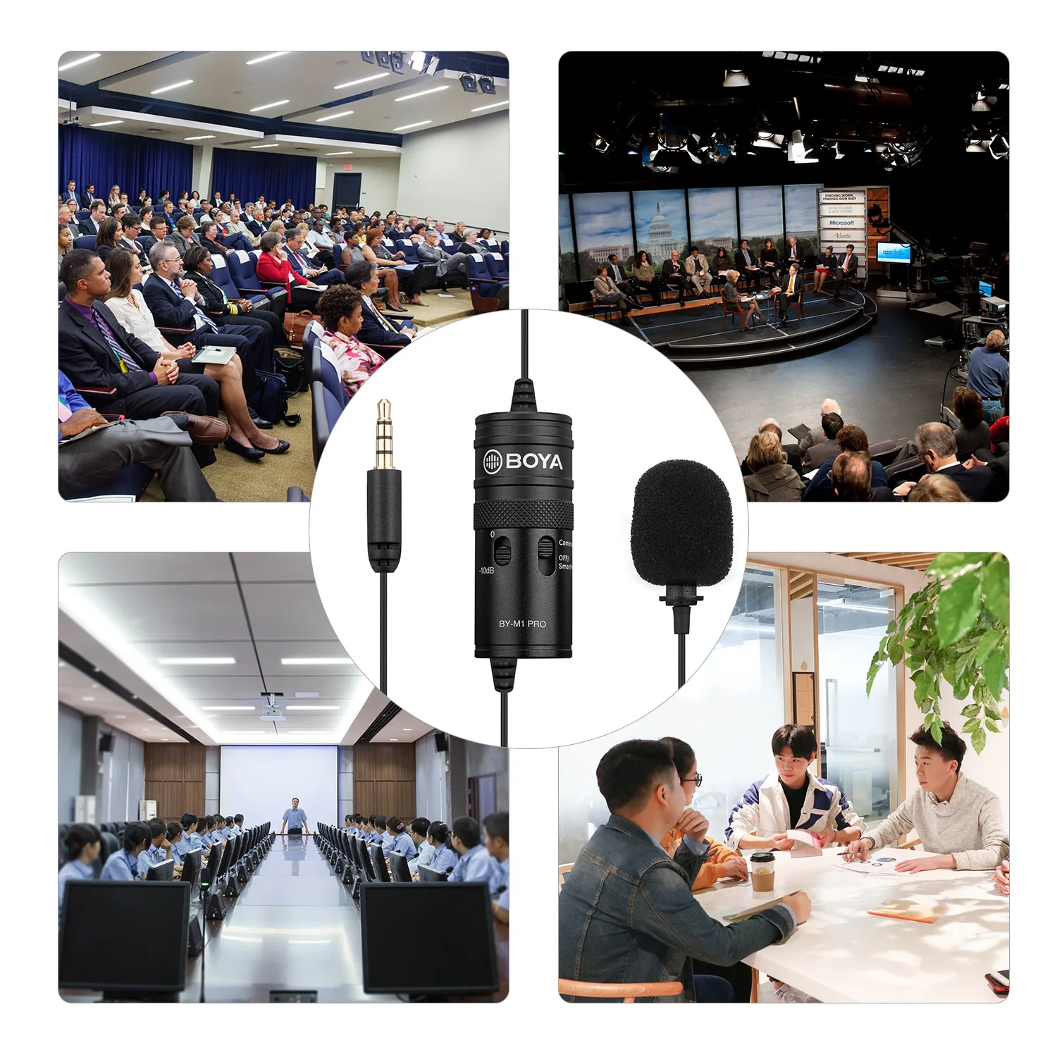 BOYA BY-M1 Pro 3 5 мм аудиозапись видео петличный микрофон с зажимом на для iPhone Mac DSLR