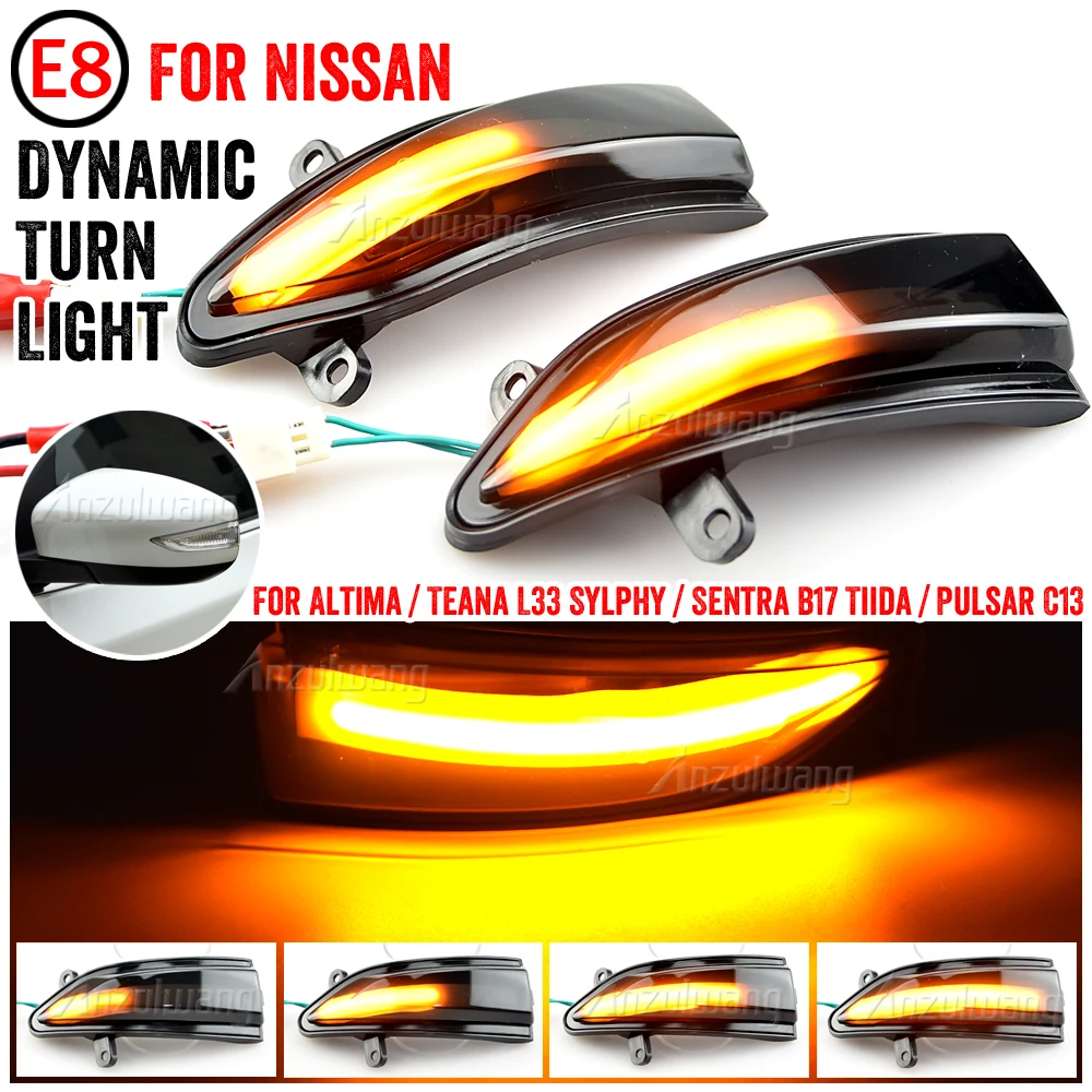 

LED Dynamic Blinker Mirror Indicator Sequential Turn Signal Light For Nissan Altima Teana L33 2013-18 Sylphy Sentra Pulsar Tiida