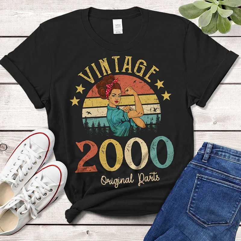 

Vintage 2000 Original Parts T-Shirt Rosie Women 23 Years Old 23rd Birthday Gift Idea Girls Mom Wife Daughter Top Tee Shirt