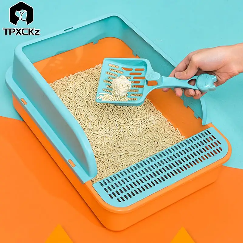 

Plastic Cat Litter Shovel Long Handle Cat Feces Shovel Toilet Cat Litter Box Cleaning Cat Litter Shovel Big Hole Tofu Special