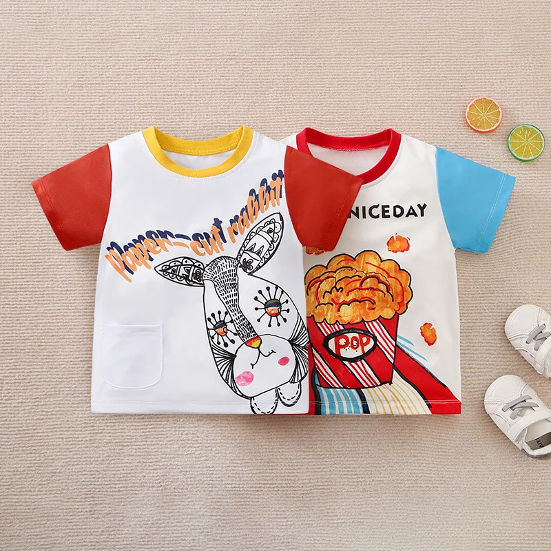 Baby Clothes Children's Wear Girls Summer Short Sleeve T-shirt Baby Summer Dress New Children's Top T-shirt Baby Boy T Shirt