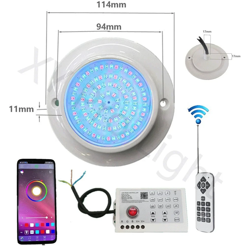 RGB светодиодный Pool светильник 12W Bluetooth APP Control-DC12V наружная/Внутренняя подводная