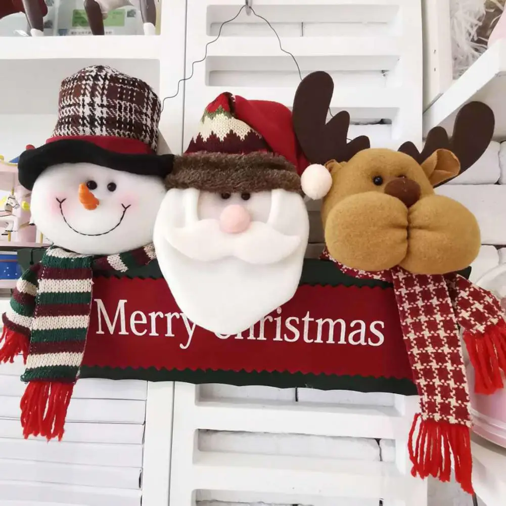 

Long-lasting Fashionable Christmas Decor Elk Pendant Lightweight Snowman Door Pendant Increase Atmosphere for Gifts