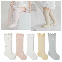 4pairs soft cute kids knee high socks baby boys girls cotton mesh breathable soft socks newborn infant long socks suit for 0 3y
