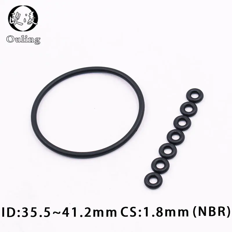

50PCS/lot Rubber Ring NBR Sealing O-Ring 1.8mm Thickness ID35.5/36.5/37.5/38.5/40/41.2mm Nitrile O Ring Seal Gasket Ring Washer