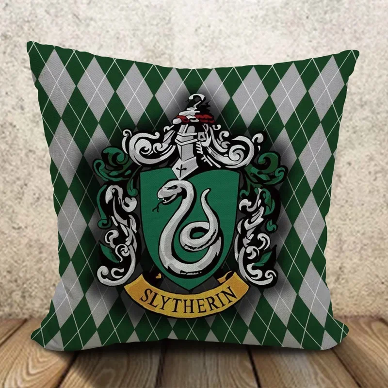 Коллекция HarryyPotter льняная наволочка Hogwarts чехол для подушки Gryffindor Slytherin Ravenclaw Hufflepuff
