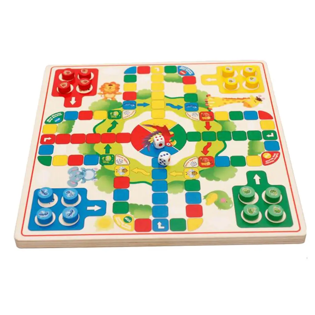 Colorful Chinese Checkers Board Flying Chess Wooden Ludo Game Set 2 in 1 | Math Toys