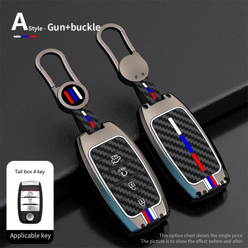 

Fibre Car Key Case Covers Holder Key Shells For Kia Sportage 4 Seltos Sorento Optima Niro K2 K5 Accessories Car-Styling