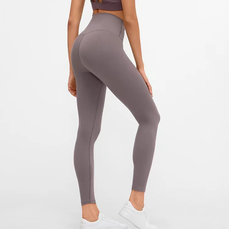 Lulu One-piece Cutting Yoga Leggings Fitness Tummy Control Squat Proof Elasticity Leggings Women Sport Tights High Waisted Pants