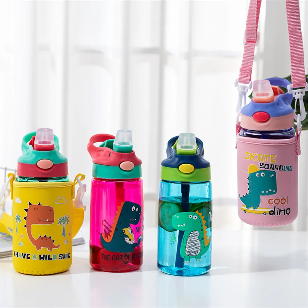 Kids Water Sippy Cup Creative Cartoon Baby Feeding Cups with Straws Leakproof Water Bottles Outdoor Portable Children Cups