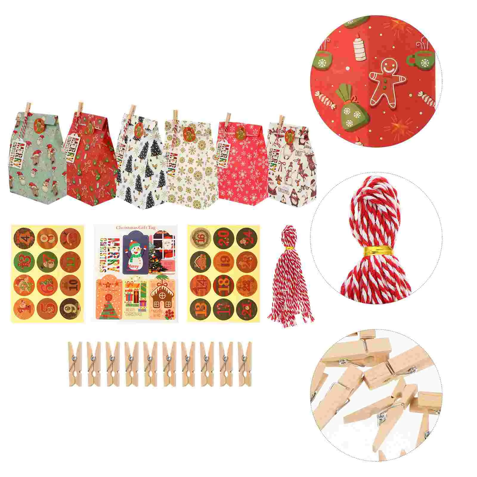 

1 Set Creative Practical Delicate Portable Xmas Paper for Candy Gift Christmas Wrapping