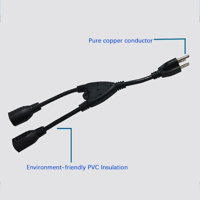 5-15P до 2X5-15R с американской на 2XUS Женский 3-контактный кабель питания вилкой