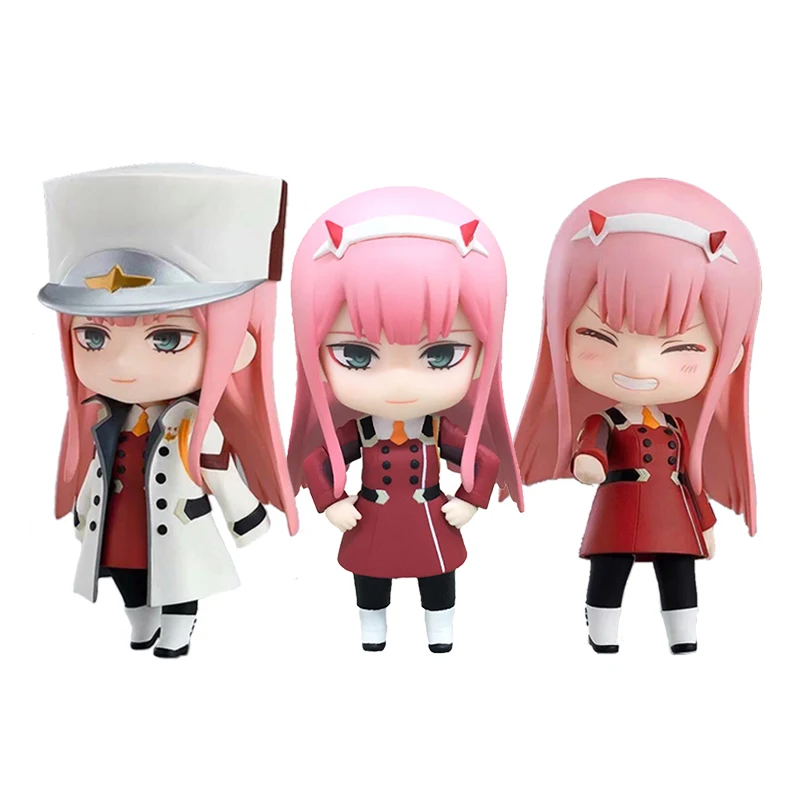 

10CM Amine Figure Darling in the FRANXX Q Version Uniform Combat Uniform Dolls Toy Gift Collect Boxed Ornaments PVC Material