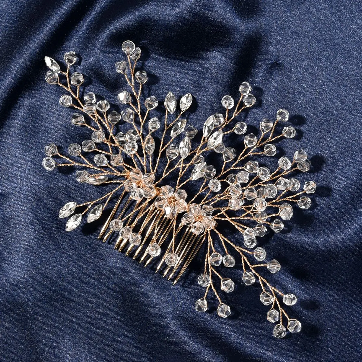 

Fashion Women Hair Combs Wedding Bridal Hair Accessories Tiara Rhinestone Silver Bridal Hair Ornaments Flower Head Jewelry