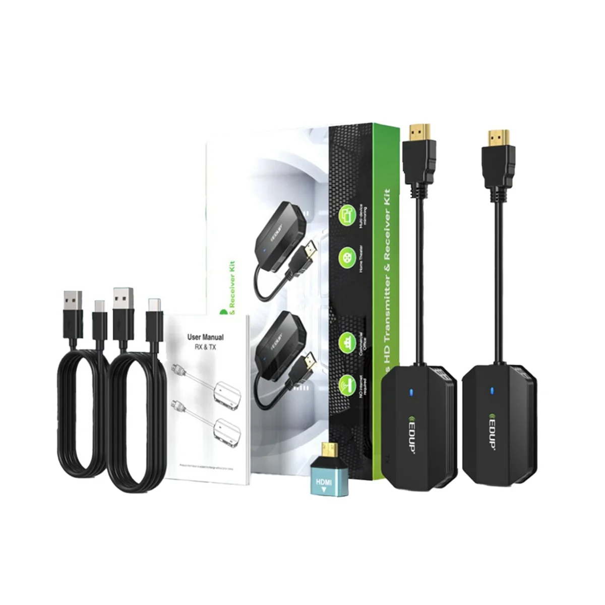 Портативный передатчик EDUP HDMI совместимый с ПК 1080P HD ТВ проектором беспроводной