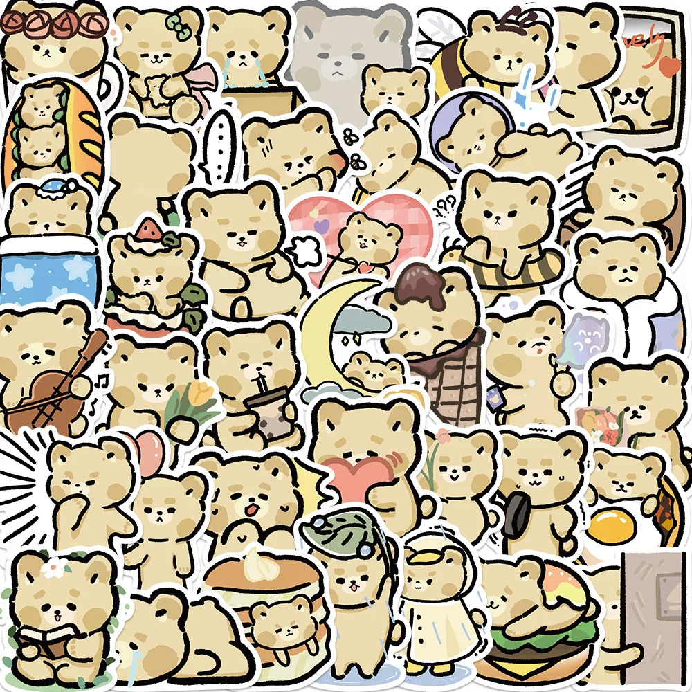 

10/30/50PCS Cartoon Cute Bear Trendy Graffiti Waterproof Sticker Toy Decoration Notebook Kids Gift iPadGuitarPVCStickerWholesale