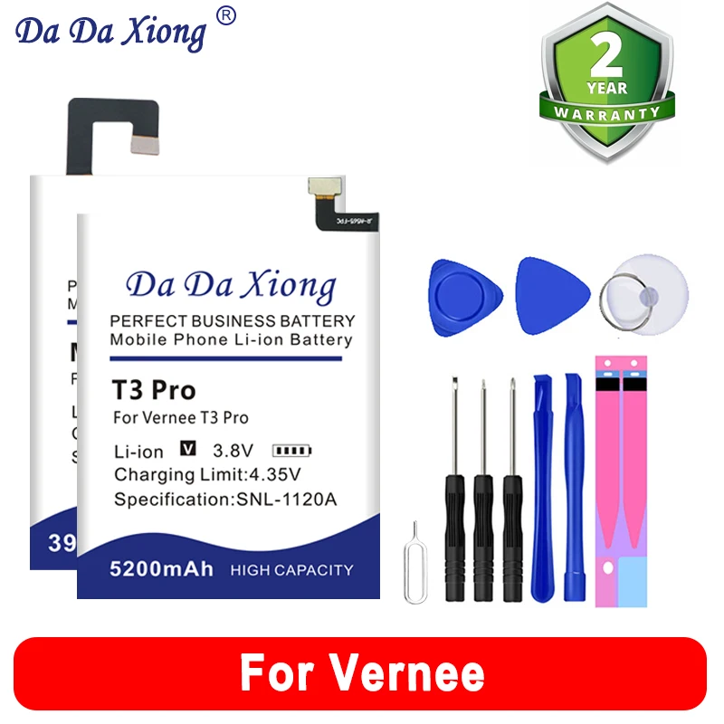 

DaDaXiong VerneeM5 VerneeThor VerneeT3Pro Replace Battery For Vernee Thor E Plus Mix 2 Mars T3 Pro Apollo Lite M5 + Gift Tools