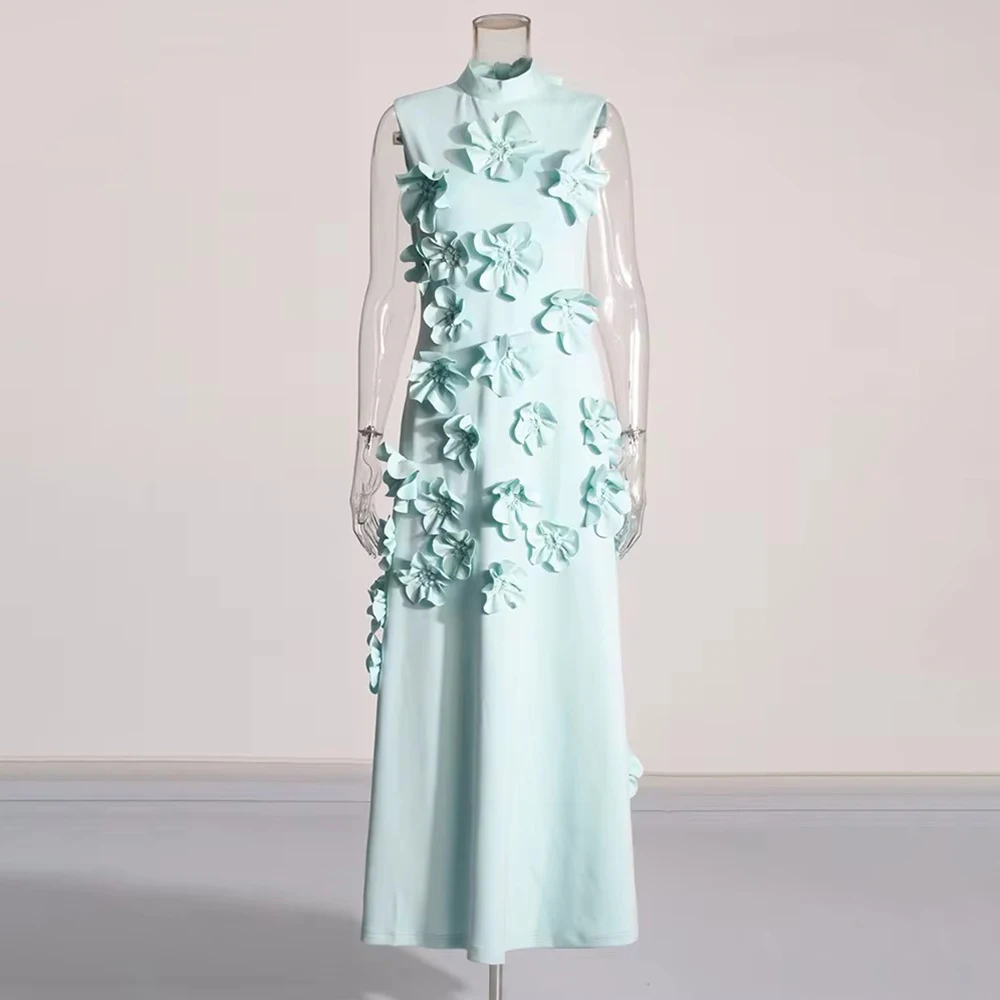 TWOTWINSTYLE однотонное платье на шнуровке для женщин с воротником-стойкой без рукавов