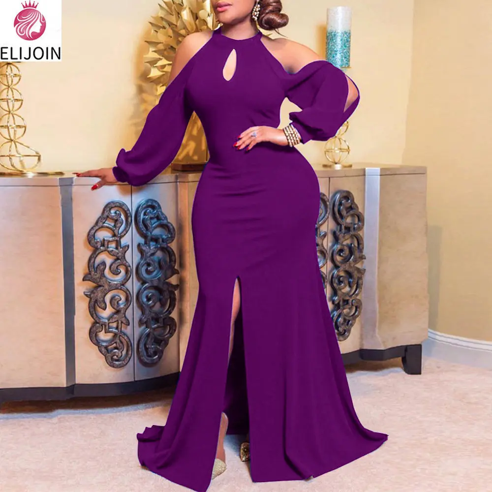 

ELIJOIN Banquet Evening Dress, High Waist, Off-the-shoulder Sexy African Dress, Elegant Autumn and Winter Skirt