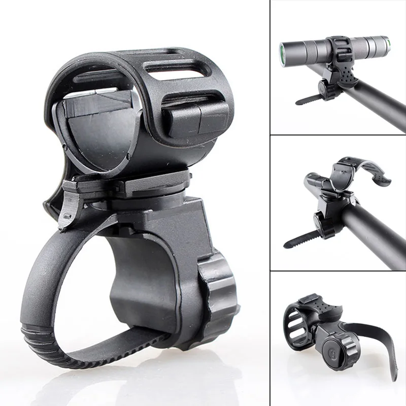 

360 Degree Rotation Bicycle Handlebar Light Bracket Bike Flashlight Lamp Holder Quick Release Torch Mount Cycling Accessories