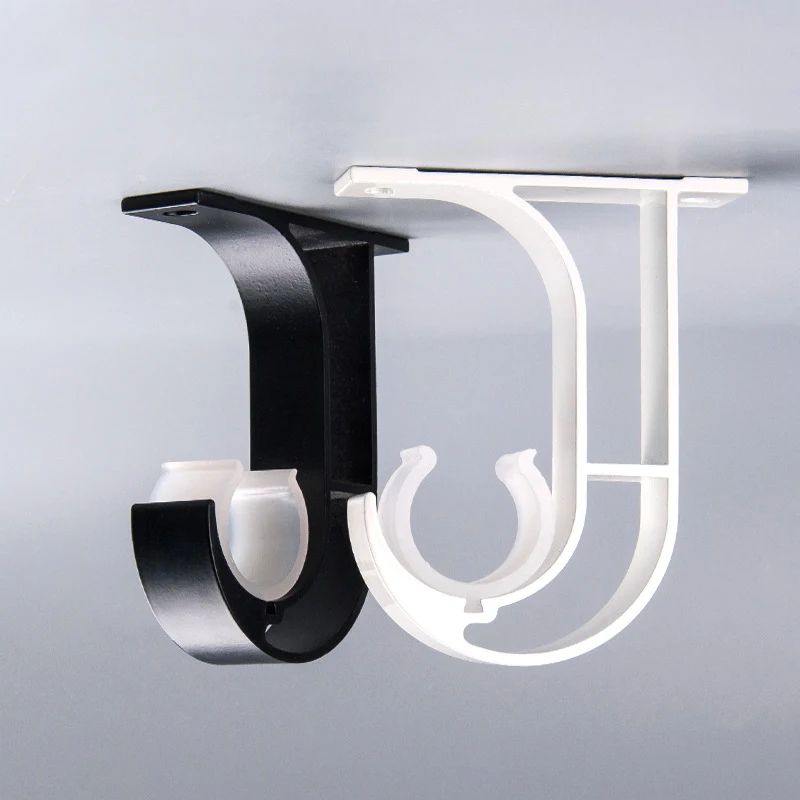 

Curtain Rod Ceiling Mount Bracket Heavy Duty Curtain Rod Holder with Matching Screws Aluminum Alloy Closet Rod Holder