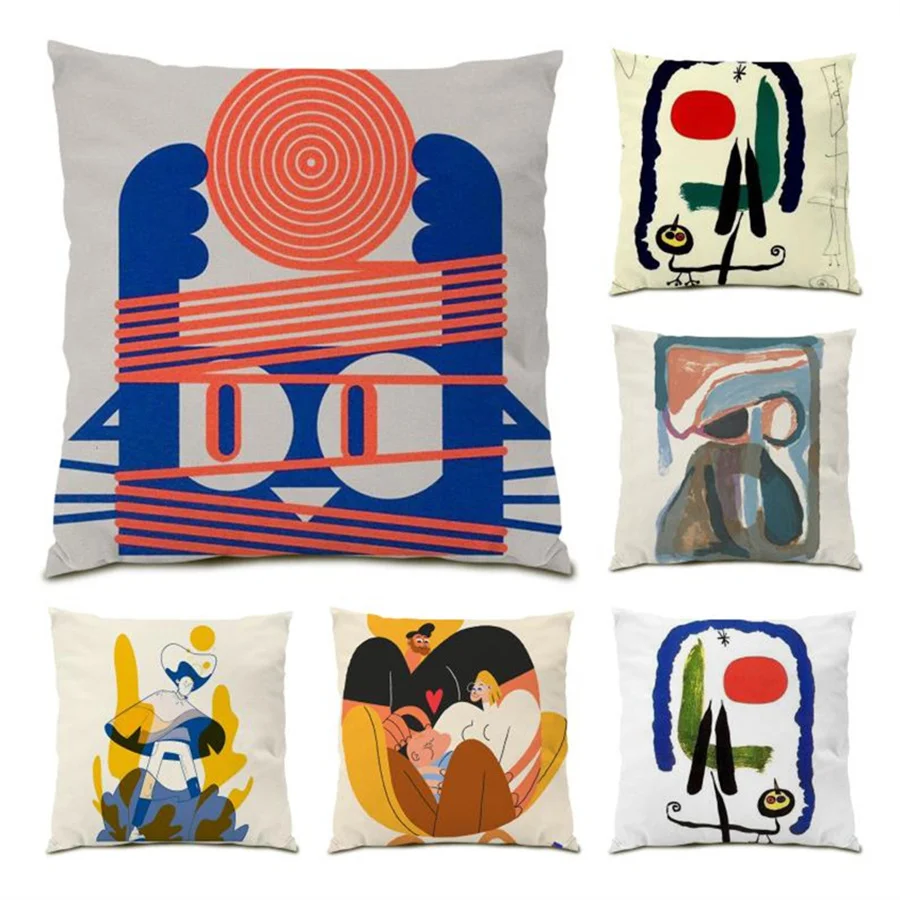 

Pillowcase Decoration Home Decor Polyester Linen Sofa Decorative Pillow Cases Abstract Cushion Covers 45x45 Velvet Pattern E0325