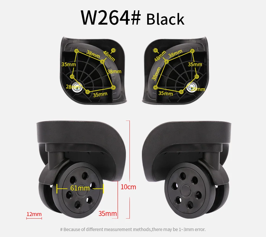 W264 Trolley Case Universal Wheel Replacement Accessories Travel Luggag Wheel Pulley Mute Wheel Mute Accessories 22 Inch 24 Inch