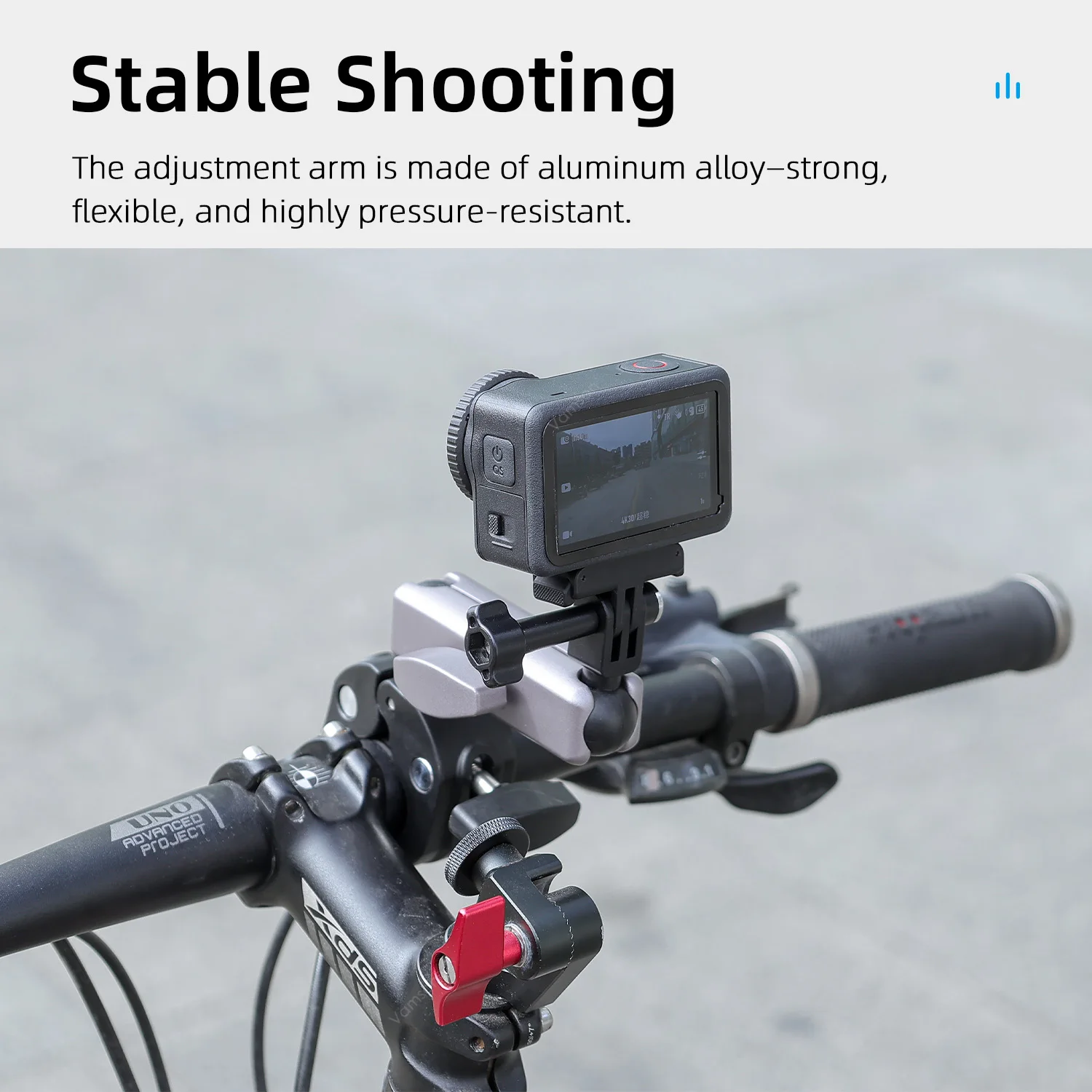 Фото Vamson для DJI Action 6/5Pro/4/Osmo 360/Nano/Pocket 4/3 360 °   Регулируемый зажим-держатель для велосипеда/мотоцикла, аксессуар для руля №4