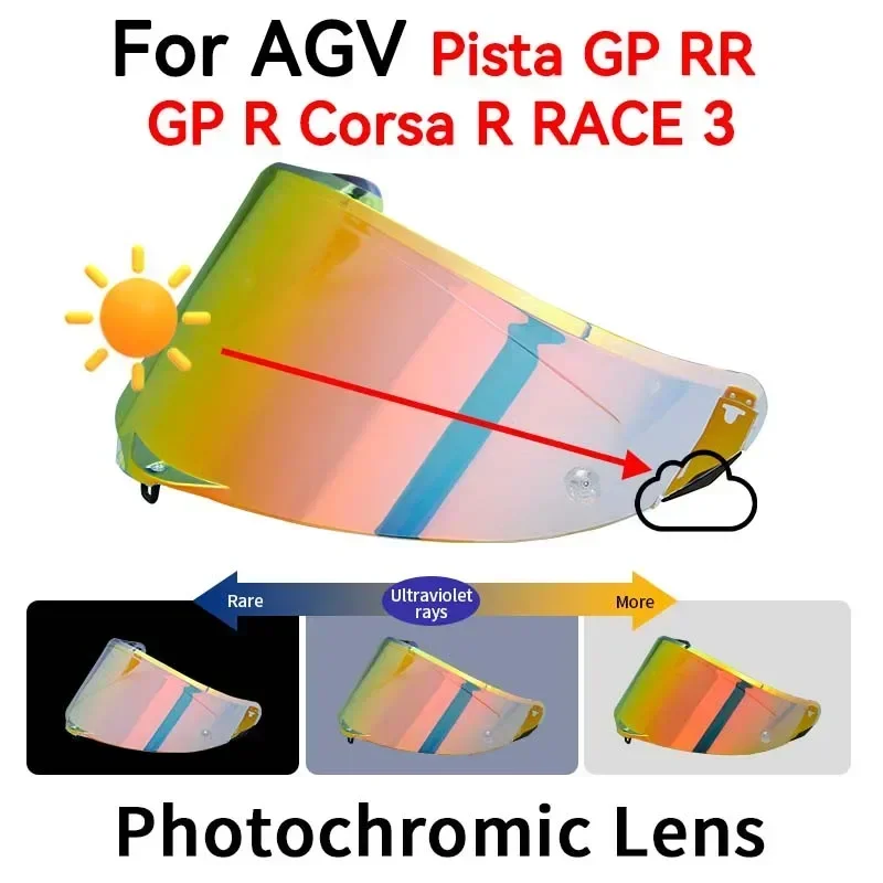 Козырек для AGV Pista GPR GP RR RACE 2 3 фотохромный красный щиток козырек линза Capacete Racing viceras