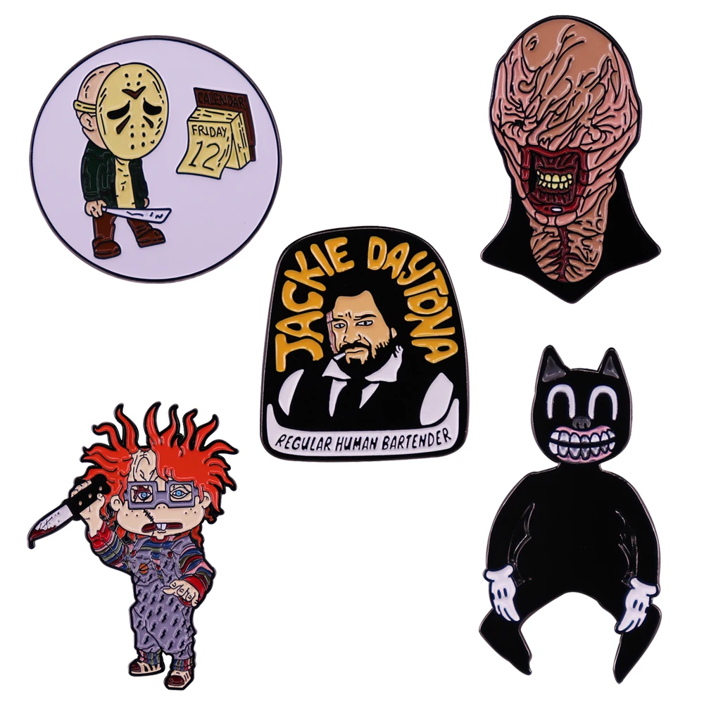 

Horror Movie Lapel Pins for Backpacks Badges Manga Enamel Pin Brooches for Women Brooch Metal Fashion Jewelry Accessories